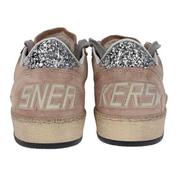 Golden Goose Ball Star Sneaker White, silver glitter, taupe suede NIB women - Picture 4 of 6